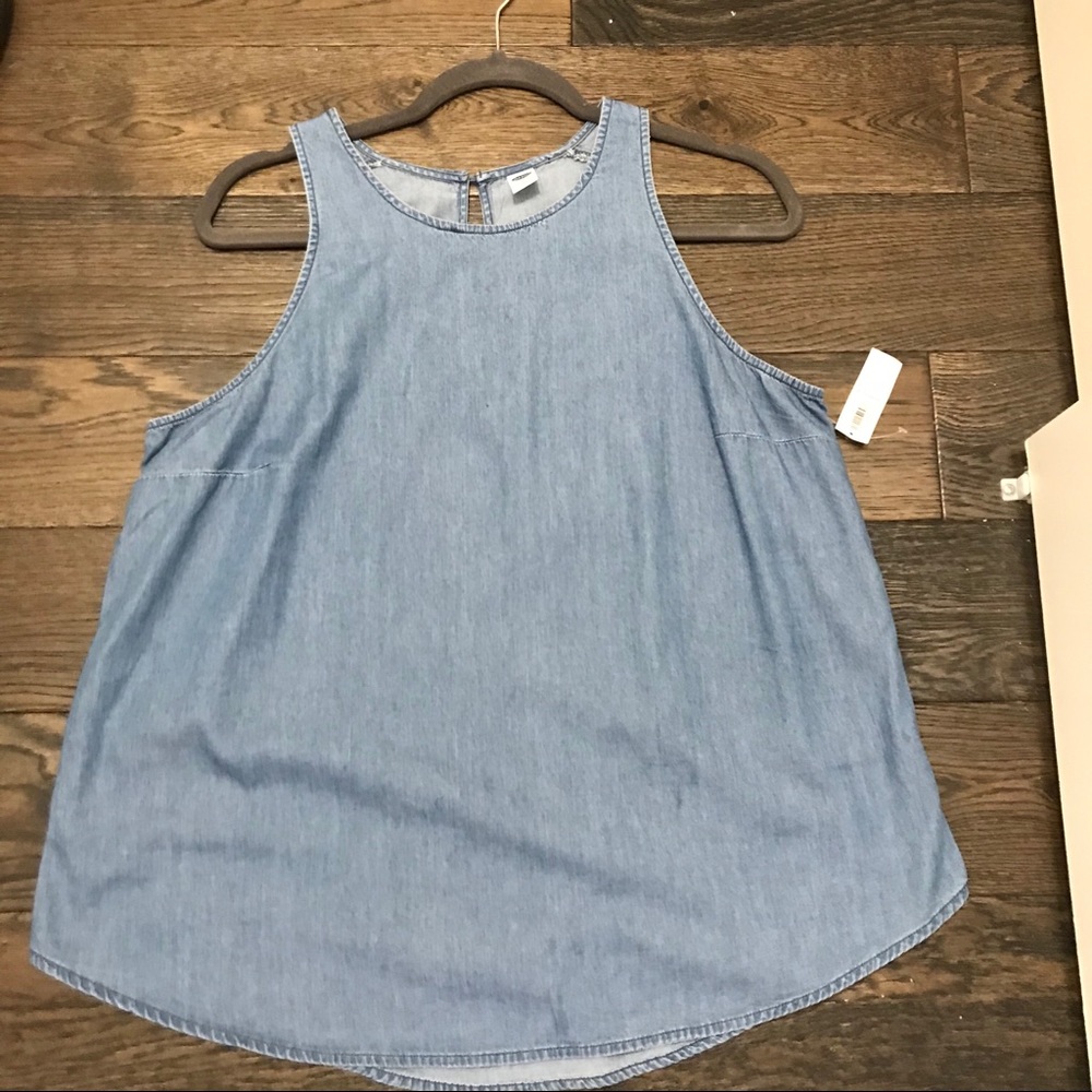 Old  Navy denim like sleeveless blouse